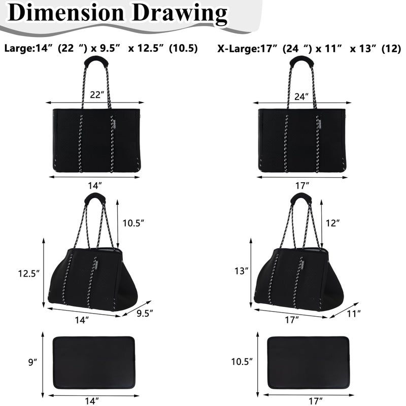 QOGiR Multipurpose Gym Beach Bag - Light Weight, Large, Sports (Classic Black, X-Large) â€¦ - Image 2